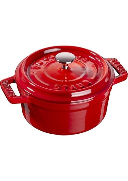 Mini Cocotte, Indüksiyonlu, Dökme Demir, Kiraz Kırmızısı, 10 Cm, 13 x 10 x 7 Cm, 1 Adet modelleri