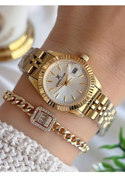 Rakamlı Kadran 3 Atm Suya Dayanıklı 2 Yıl Garantili Kadın Kol Saati+Bileklik KN047.XX1