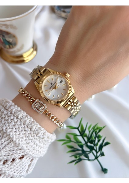 Rakamlı Kadran 3 Atm Suya Dayanıklı 2 Yıl Garantili Kadın Kol Saati+Bileklik KN047.XX1 fiyatları