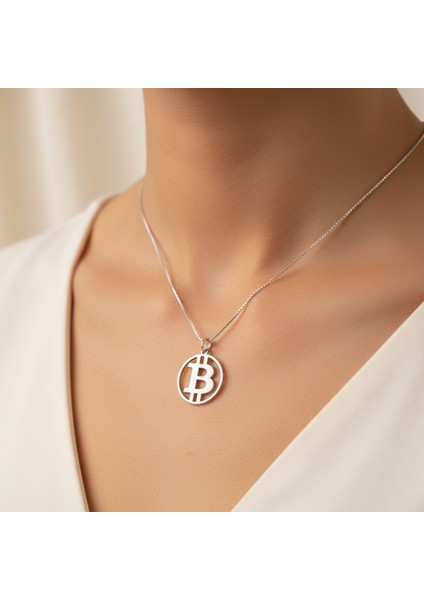 925 Ayar gümüş kolye bitcoin SM5290 modelleri