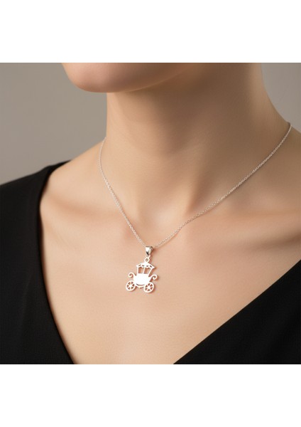 925 Ayar gümüş kolye at arabası SM5350 modelleri