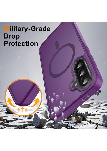 Samsung Galaxy A56 Uyumlu Kamera Lens+Ekran Koruyucu Magsafe Şarj Destekli Iz Tutmaz Mat Kapak modelleri