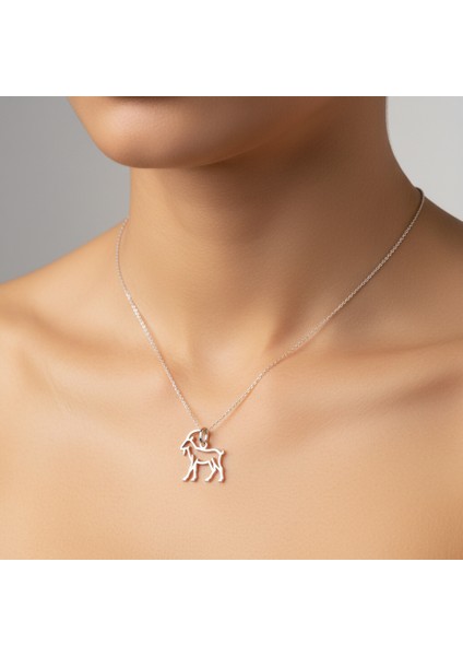 925 Ayar gümüş kolye Oğlak SM6513 fırsatları