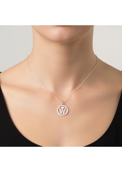 925 Ayar gümüş kolye Harf W SM6354 fırsatları