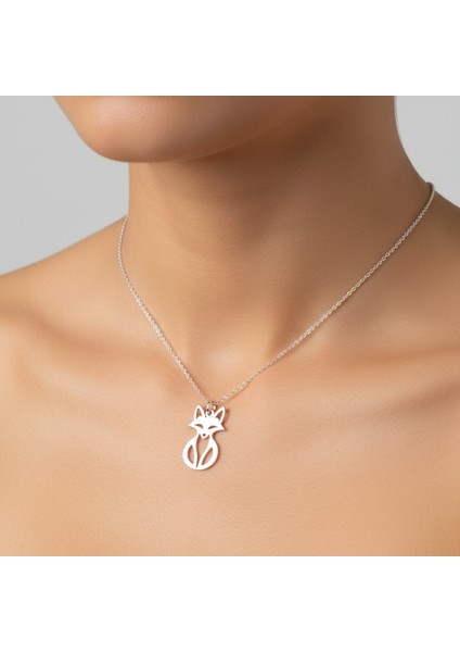 925 Ayar gümüş kolye tilki SM6953 fırsatları