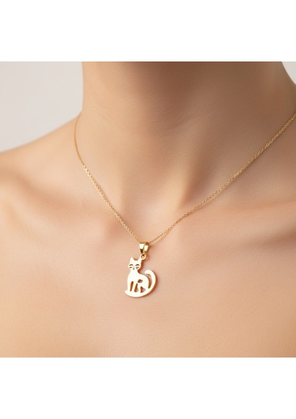 925 Ayar gümüş kolye kedi SM6290 modelleri