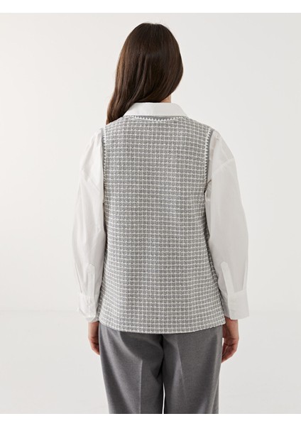 Yeni Sezon V Yaka Ekose Kadın Yelek fırsatları