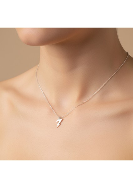 925 Ayar gümüş kolye şimşek SM7387 fırsatları