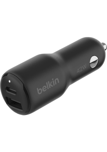 Boostcharge Çift Araç Şarj Cihazı 42W W/hızlı Şarj Usb-C 30W Pps ve 12W Usb-A Bağlantı Noktaları 15, 15 Pro, 15 Pro Max, 14 Serisi, 13 Serisi, S23 ve