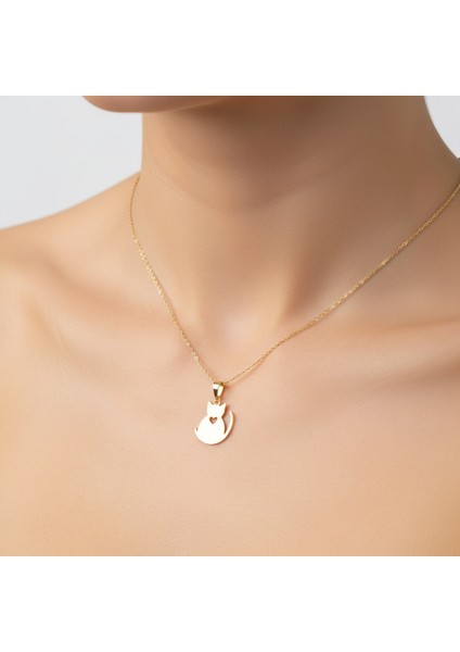 925 Ayar gümüş kolye kedi SM6272 modelleri