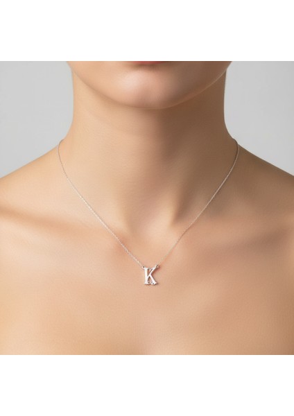 925 Ayar gümüş kolye Harf K SM6099 modelleri