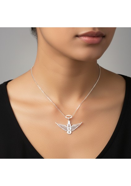 925 Ayar gümüş kolye melek kanadı SM6391 fırsatları