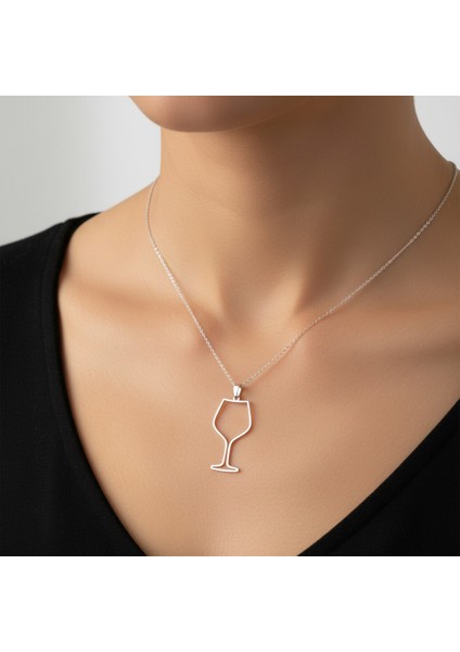 925 Ayar gümüş kolye şarap kadehi SM8934 fırsatları