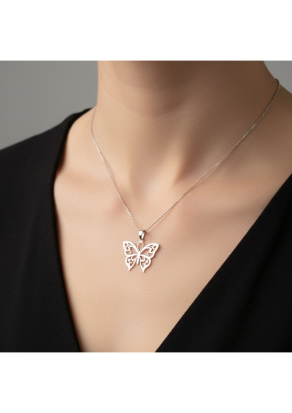 925 Ayar gümüş kolye kelebek SM6809 fırsatları