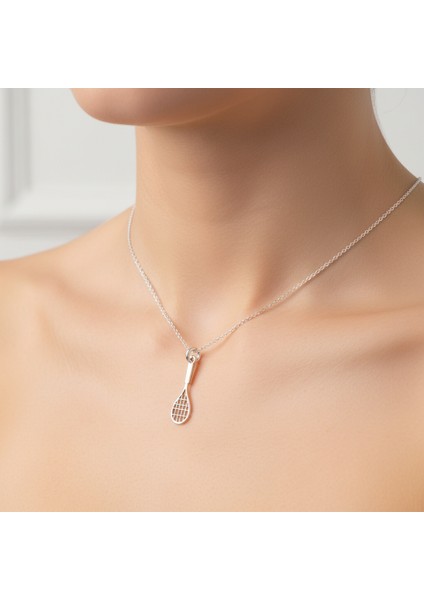 925 Ayar gümüş kolye badminton raketi SM9082 fırsatları