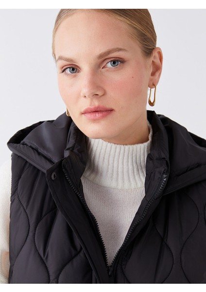 Yeni Sezon Kapüşonlu Kendinden Desenli Kadın Şişme Yelek fiyatları