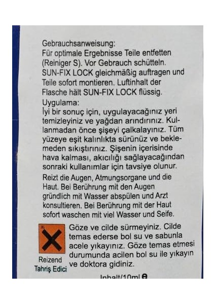 S 52431 Civata Sabitleyiçi, 10 ml fiyatları