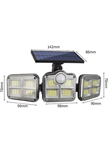 Solar Güneş Enerjili 122 Ledli Sensörlü Bahçe Aydınlatma Sokak Lambası Solar fiyatları