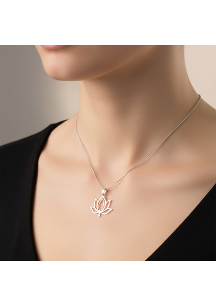 925 Ayar gümüş kolye lotus SM7449 fırsatları