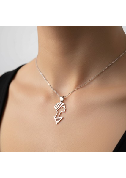 925 Ayar gümüş kolye Nefertiti SM7641 fırsatları