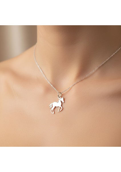 925 Ayar gümüş kolye at SM7140 fırsatları