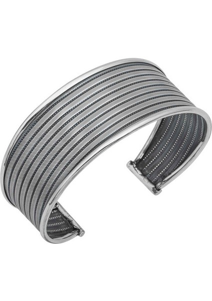 925 Ayar Gümüş Eskitme Desenli Kadın Bilezik T6857 (770770)