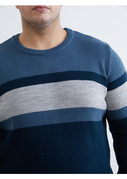 Yeni Sezon Bisiklet Yaka Renk Bloklu Erkek Triko Kazak modelleri