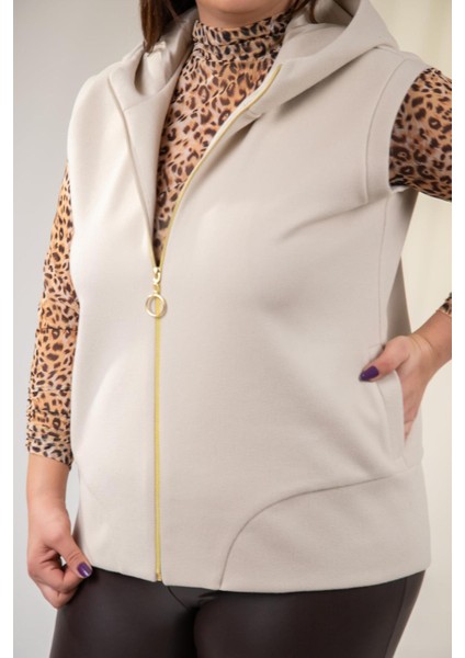 Kadın Büyük Beden Kaşe Bej Yelek fiyatları