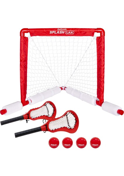 Lakros Yüzen Havuz Oyun Seti - Havuz Lakros, 2 Su Lakros Çubuğu ve 4 Yumuşak Kauçuk Top Içerir Kırmızı