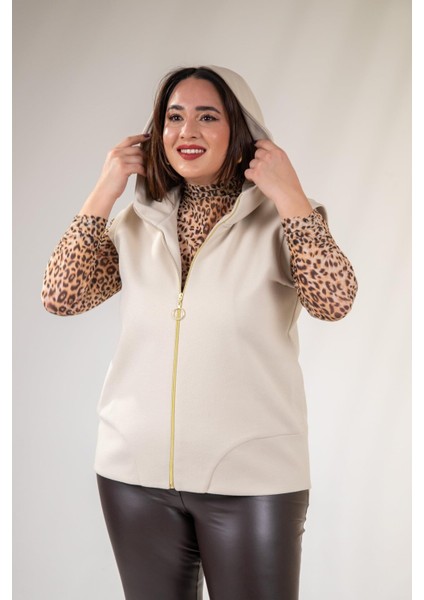 Kadın Büyük Beden Kaşe Bej Yelek indirimleri