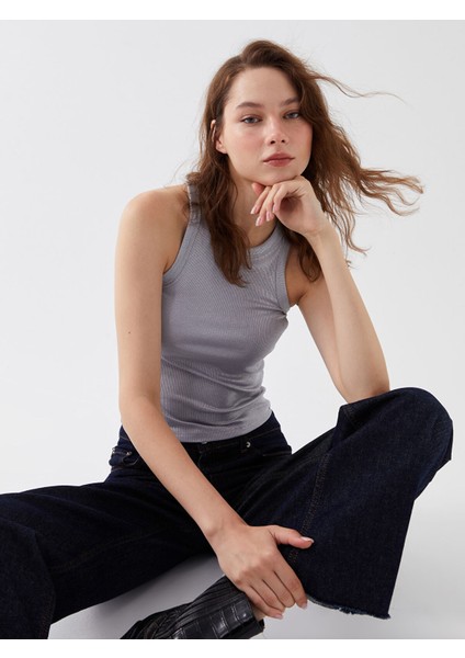 Yeni Sezon Kadın Bisiklet Yaka Düz Atlet