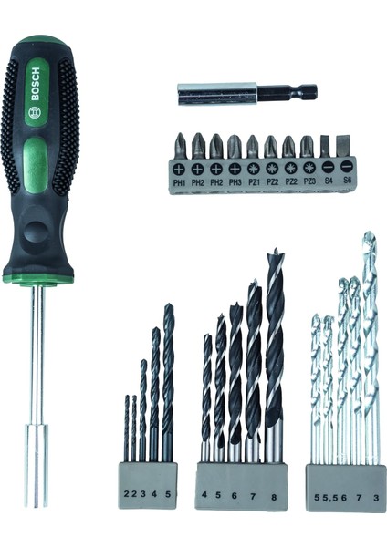 Professional Accessories - 27 Parça Tornavidalı Vidalama ve Matkap Ucu Seti, Gümüş