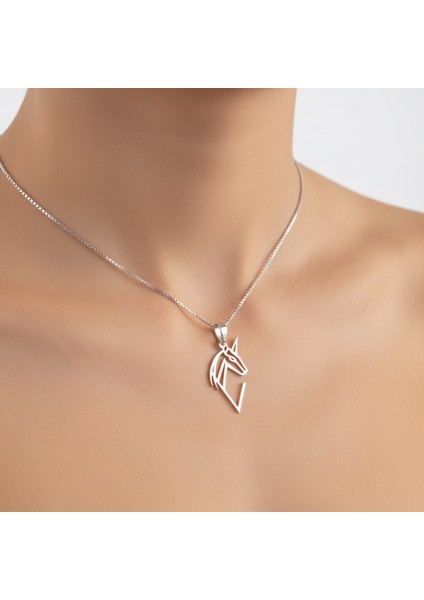 925 Ayar gümüş kolye tek boynuzlu at SM8397 fırsatları