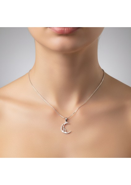 925 Ayar gümüş kolye ay SM9042 fırsatları