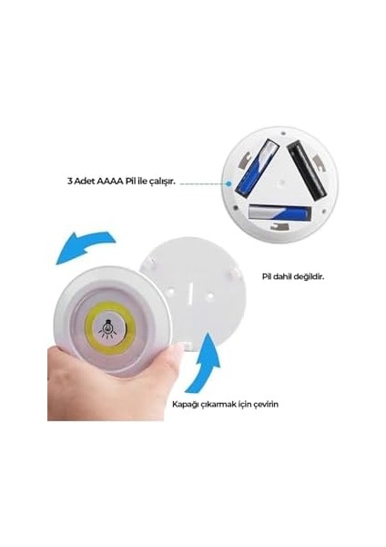 Geldi 3lü Kumandalı Kabin LED Set Gece Lambası Mutfak Tezgah Altı Dolap Içi Kabin Altı Aydınlatması fiyatları