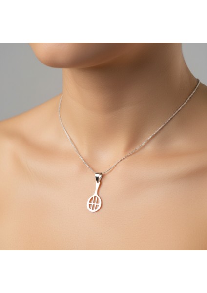 925 Ayar gümüş kolye badminton raketi SM9084 fırsatları