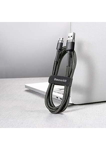 Cafule Serisi, Şarj & Aktarım Kablosu, Gri - Siyah, 1 M, 2.4 A, USB Type A & Micro USB modelleri