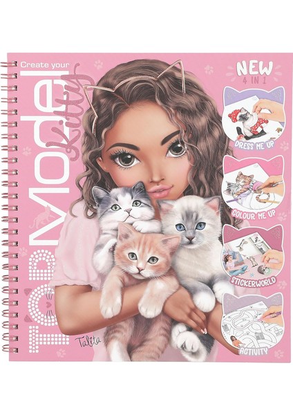 13038 Kedileri Tasarlamak Için 47 Sayfalı Kitabınızı Oluşturun, Motifler, 5 Çıkartma Sayfası Içerir, Çok Renkli