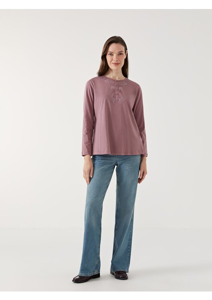 Yeni Sezon Bisiklet Yaka Çiçekli Kadın Bluz fiyatları