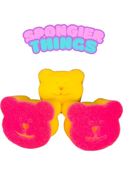 Things 3 Adet Keçeli Ayıcık Bulaşık Süngeri, Keçeli Ayıcık Sünger