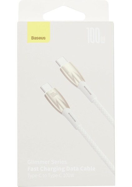 Glimmer Series 100W 200 cm Pd Type-C Şarj Kablosu Beyaz