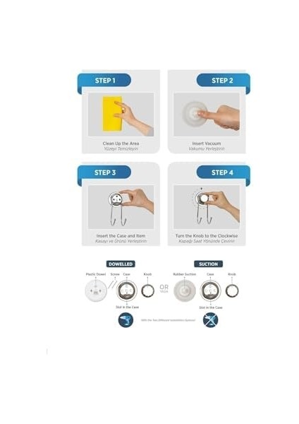 Haus Delmeye Son Vakumlu Katı Sabunluk Düzenleyici Krom VK-713 modelleri