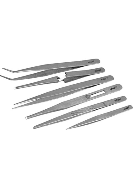 59104 6 Pc Stainless Steel Tweezers