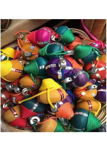 Nostaljik Ahşap Topaç Oyuncak 5'li Demet