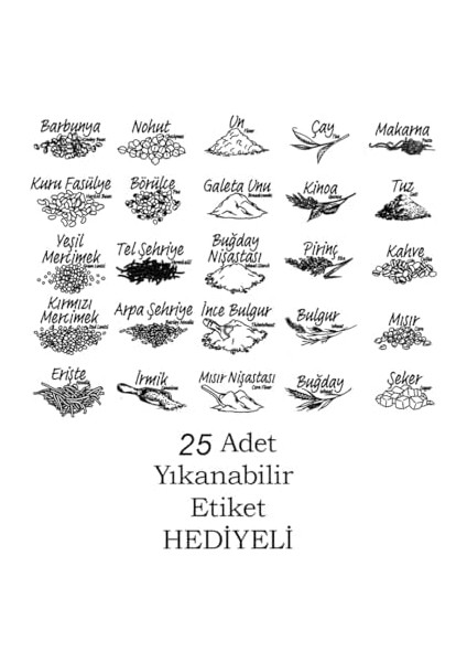 433-GR-3 9 Lu Kare Etiketli Gıda Erzak Saklama Kabı Seti 3x(0.60+1.30+1.90) Lt Gri fiyatları
