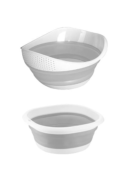 698-726 Katlanabilir Süzgeç Silikon Meyve Sebze Yıkama Leğeni - Akordiyon Pirinç Süzgeci 3 L fiyatları