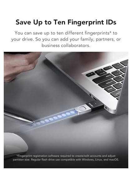 Jumpdrive Fingerprint F35 Pro 64 GB USB 3.0 Sürücü, 300 Mb/s'ye Kadar OKUMA/150 Mb/s Yazma, USB Bellek, 10 Parmak Izi Kimliğine Izin Verilir, Bellek Çubuğu, Pc/laptop (LJDF35P064G-RNBNG) modelleri