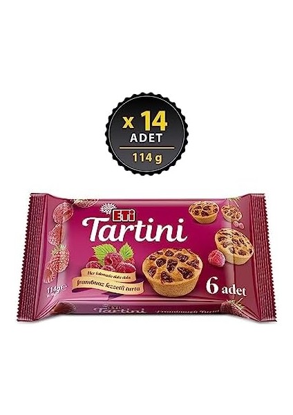Tartini Frambuazlı Turta 114 G x 14 Adet fiyatları