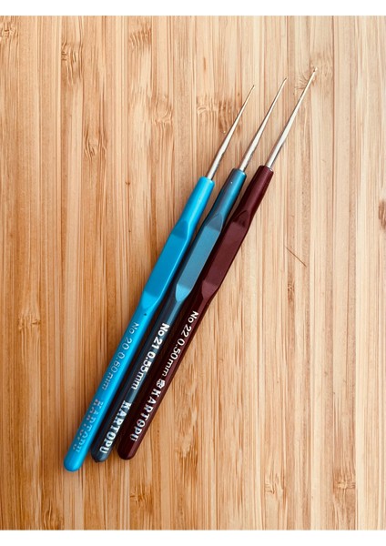 Plastik Saplı Oya ve Dantel El Örgü Tığ No:20, 21, 22. 3'lü Set.