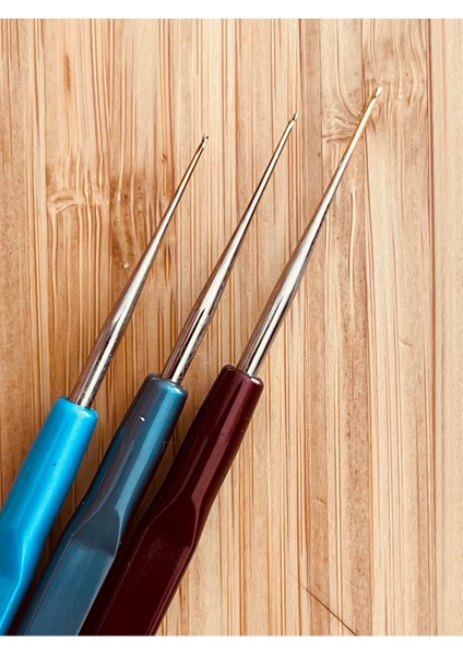 Plastik Saplı Oya ve Dantel El Örgü Tığ No:20, 21, 22. 3'lü Set. indirimleri